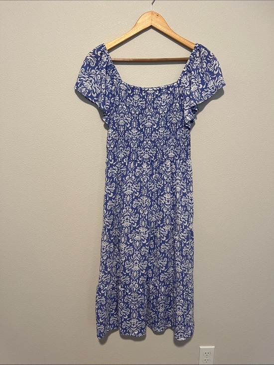 Heritage Dresses & Skirts - Heritage Blue and White Printed Maxi Dress